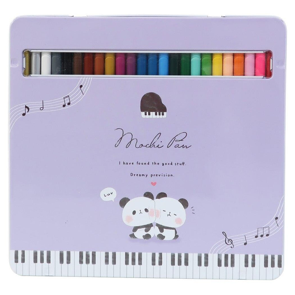 Set of 24 Color Pencils - Pianos and Pandas