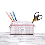 Cubix Pen Case Plaid Pink