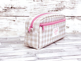 Cubix Pen Case Plaid Pink