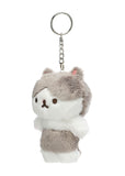 Paripi-Chan Grey White Cat Corocoro Coronya Keychain