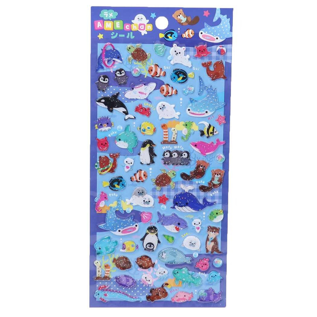 AME chan Ocean Life 3-D Glitter Sticker Sheet