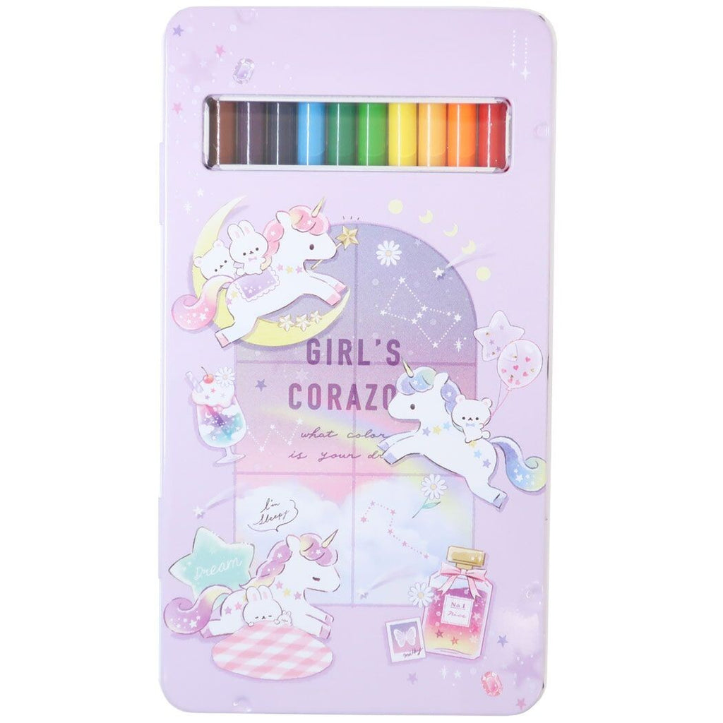 Set of 12 Colored Pencils Girls' Corazon Unicorn