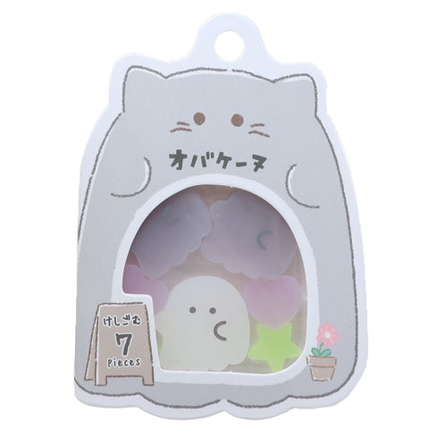 Obakene Obake-nya Cat Ghost Mini Eraser Set