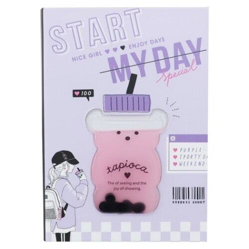 Start my Day Fashion Girl Boba Tea Notebook